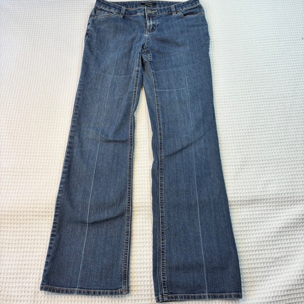 Daisy Fuentes Womens Size 4 Indigo Bootcut Stretch Jeans Flap Back Pocket Blue